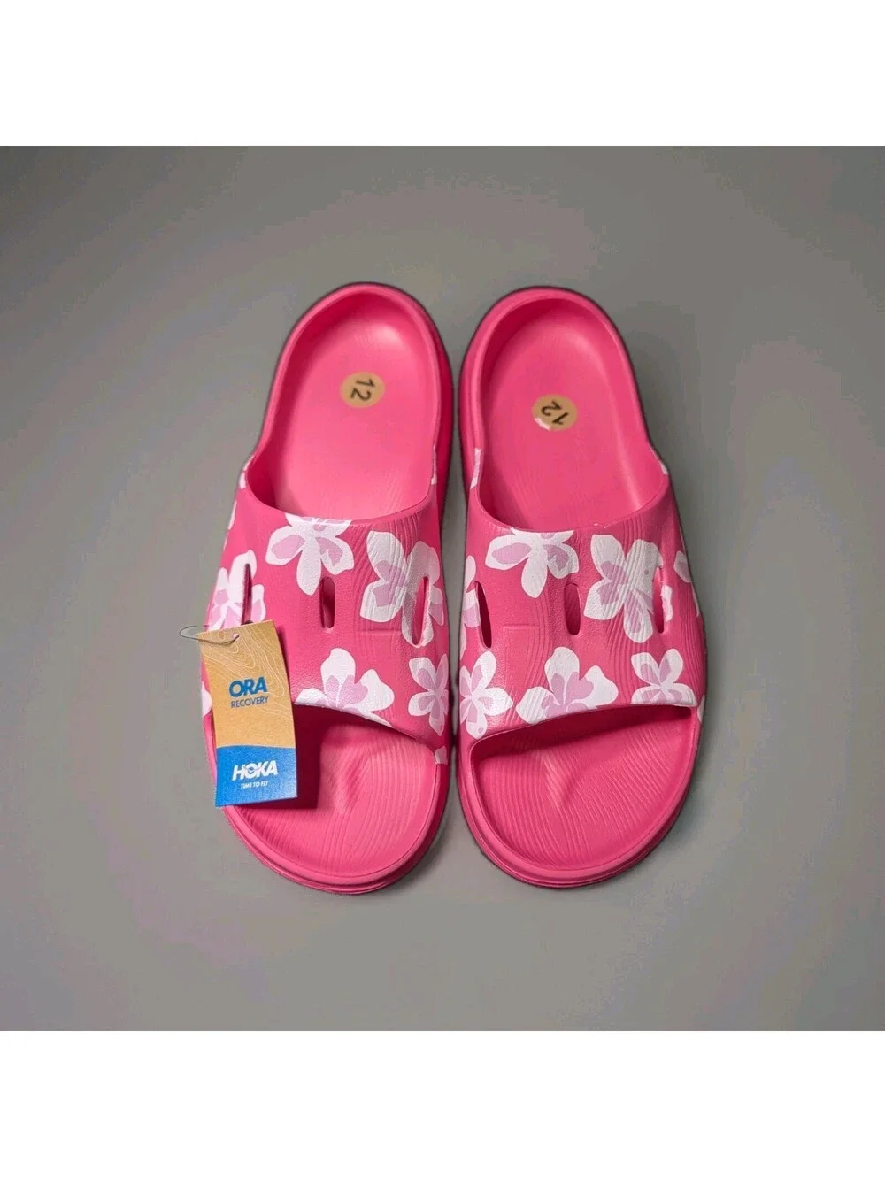 HOKA Vibrant Bloom Ora 3 Women’s 14 Men's 12 US Pink Recovery Slide Sandals